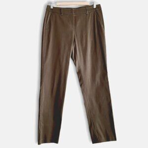 MARC AUREL Classic Slim Leg Flat Front Dress Chino Style Pants Taupe Gray Sz S